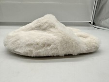 MIXIT White Fluffy Slip On Slippers Women's Size Medium