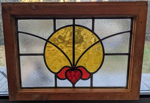 Antique Vintage Arts And Crafts Butterfly Stained Leaded Glass Window X 15 Ebay
