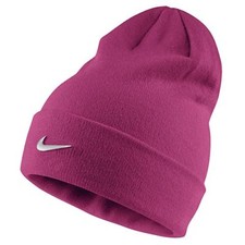 Nike Youth BEANIE METAL SWOOSH VIVID PINK/METALLIC BEANIE SILVER