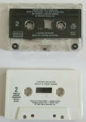 Lynyrd Skynyrd Cassette Tape Bundle Greatest Hits and Whats Your Name No Inlays - Foto 2 di 2