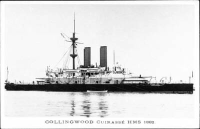 British Royal Navy Battleship Cruiser HMS Collingwood SHIPPING NAVAL OLD PHOTO