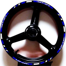 REFLECTIVE BLUE WHIT GP STYLE RIM STRIPES WHEEL DECALS TAPE STICKERS YAMAHA MT07
