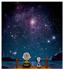 Peanuts , Charlie Brown & Snoopy Stars 44″ Giclée Canvas Print – Ltd. Ed. + COA