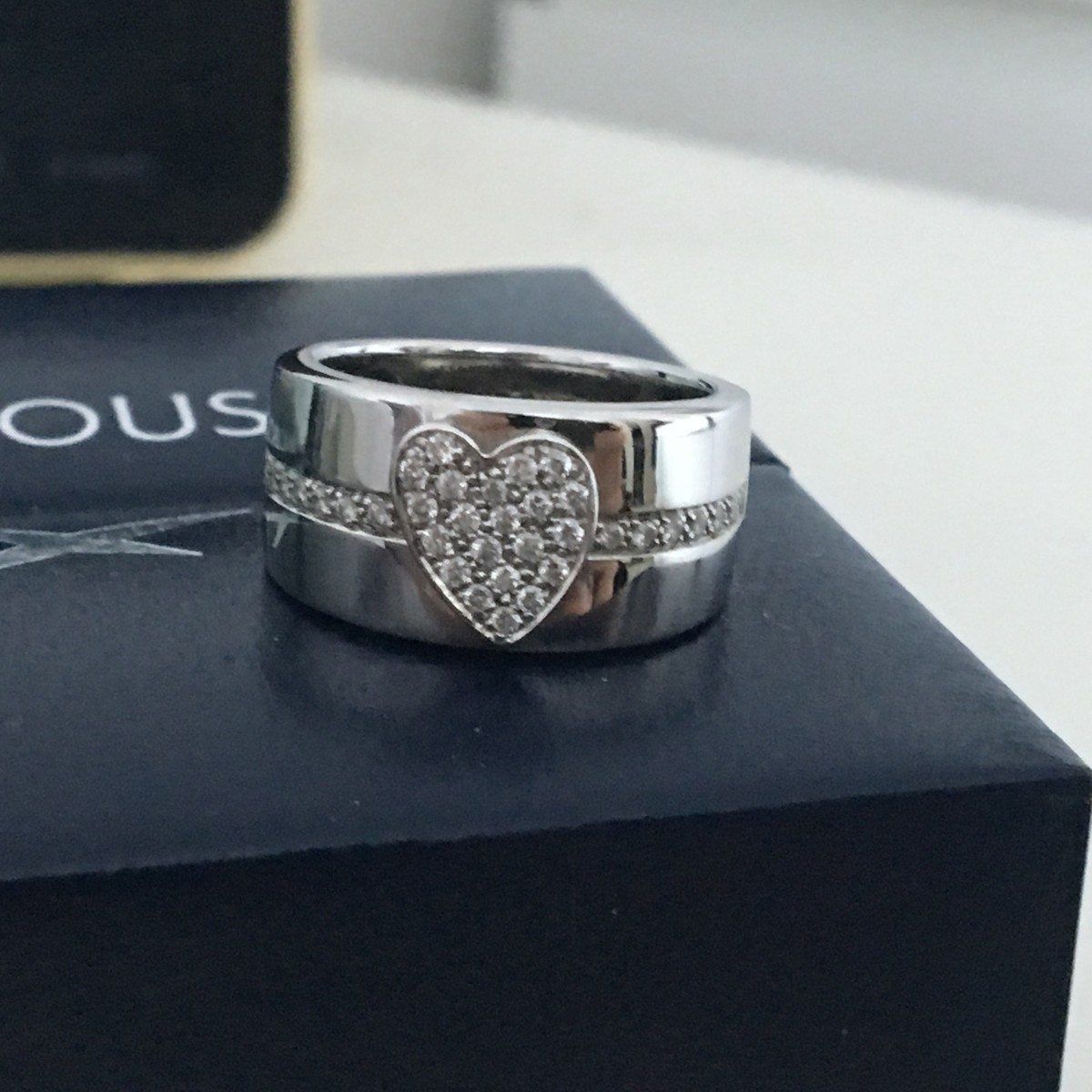 BAGUE MAUBOUSSIN OR BLANC ET DIAMANTS TAILLE 54