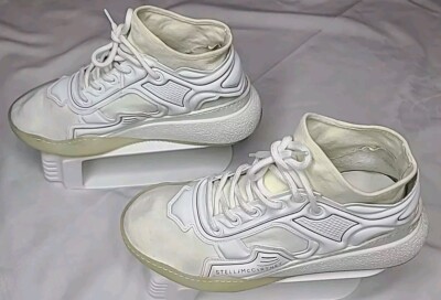 Stella McCartney Women's White High-Top Stretch Knit Sneakers Shoes Size 40