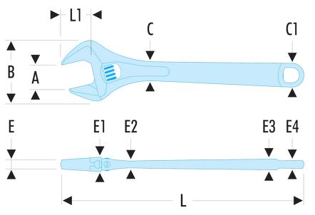 Facom 101.10 'Quick-Adjust' Adjustable Spanner Wrench 10" (250mm) - Picture 4 of 4