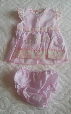 2 Stck. Neugeborene vorreife Baby Puppe Sommer Mädchen rosa weiß Kleid Höschen Unterhose Set