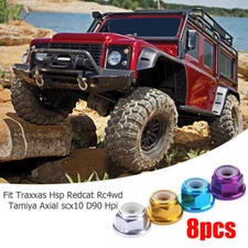 8Pcs Aluminum 4MM Wheel Lock Nuts for RC Model Car 1/10 Axial SCX10 Crawler USA