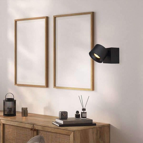 Wandleuchte Wandlampe Wohnzimmerlampe 1 Flammig Schwenkbar Schwarz Led-image