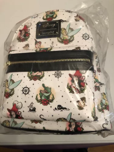 Loungefly Disney Peter Pan Tattoo Print Mini Backpack Exclusive NWT