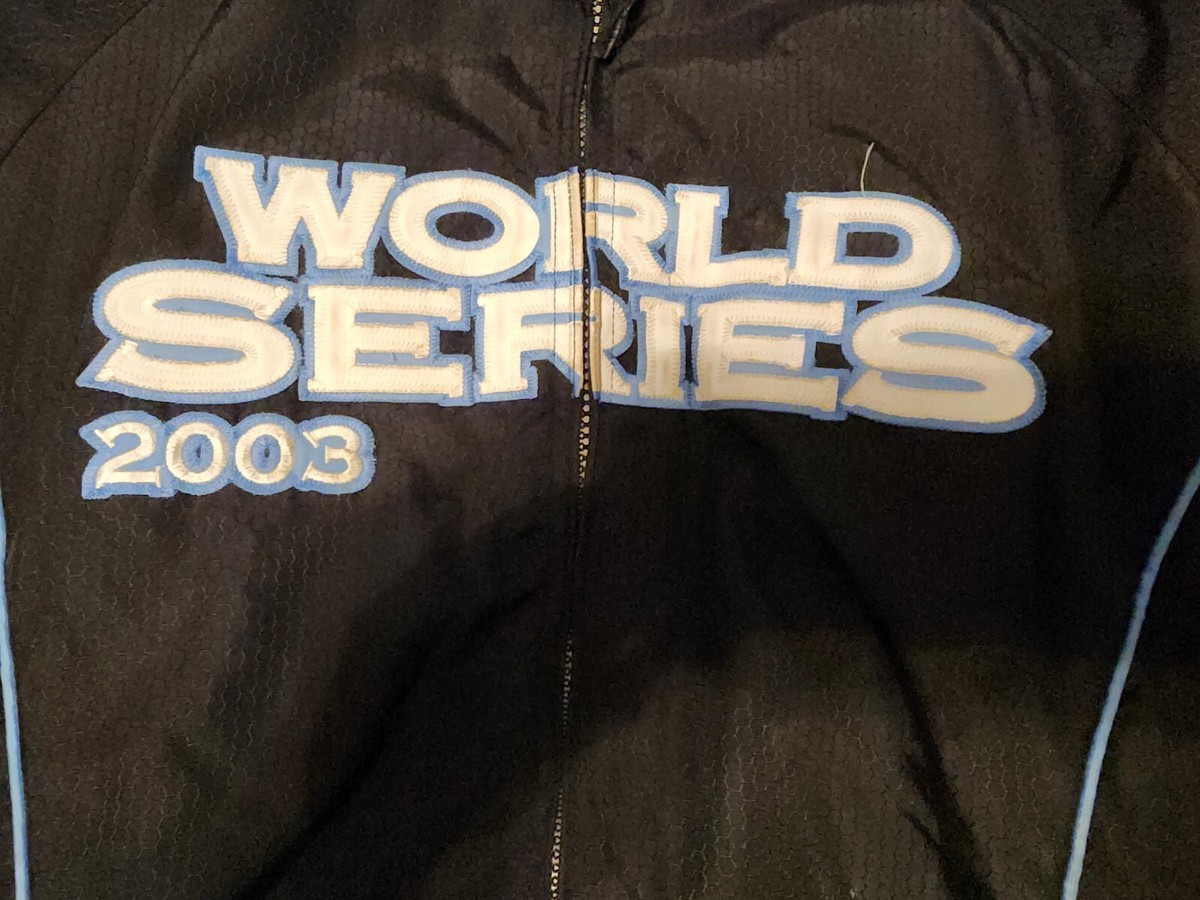 【SALE】ヤンキースジャケット 2003年ワールドシリーズ記念 Vintage World Series Jacket Kids Medium Black Yankees