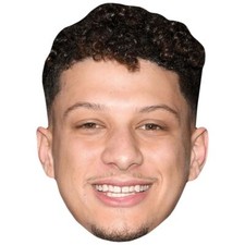 Patrick Mahomes Smile Celebrity Mask, Flat Card Face