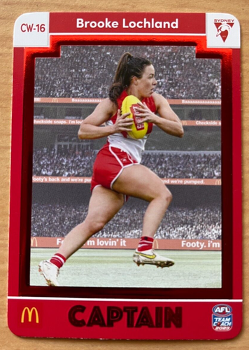 AFL Team Coach 2023 Macca's Captain Red Brooke Lochland CW-18 Sydney ...