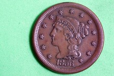 Estate Find 1856 - Gros centime cheveux tressés !! #N00097