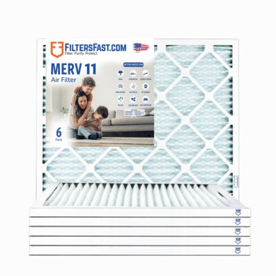 Filters Fast Allergy Air Filters 1 Inch MERV 11 Made in America, 6 Pack