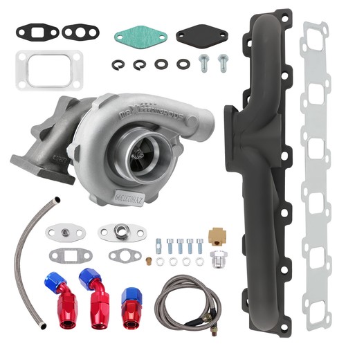 T04E .63 Turbo & Oil Line & Manifold Kit For Nissan Patrol Safari Y60 Y61 TD42