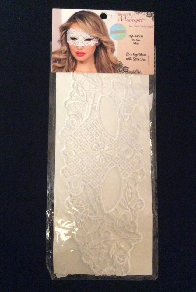 New Seven ‘til Midnight White Lace Eye Mask w Satin Tie Style #40132 Cosplay - Image 2 of 4