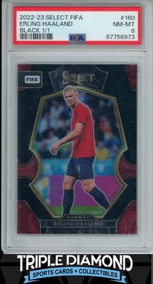 2022-23 Select FIFA Erling Haland Black Prizm #1/1 PSA 8 NM-MT B842