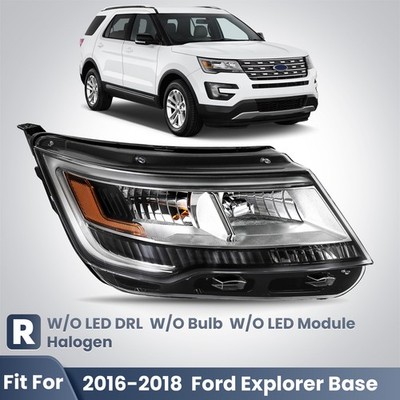 For 2016-2018 Explorer Base Passenger Headlight w/o LED DRL RH  #FB5Z13008AK