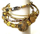 Alex and Ani Gold Tone Charm Bracelets 5 Count 53.4g — photo 1