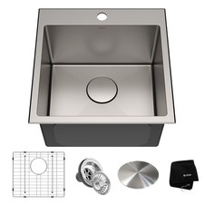Kraus KHT301-18 Standart PRO 18" Drop In Single Basin Stainless - Stainless