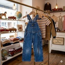 Vintage 1990s OshKosh B'Gosh Vestbak Blue Denim Overalls Size 4 Made In USA Kids