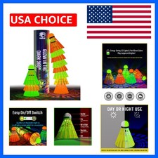 Glow in The Dark Badminton Shuttlecocks - 5 or 10 Pack Lighting Birdies, LED ...