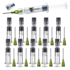 10 pack 1ml Luer Lock Syringe Shatter & Heat Resistant, Borosilicate Glass
