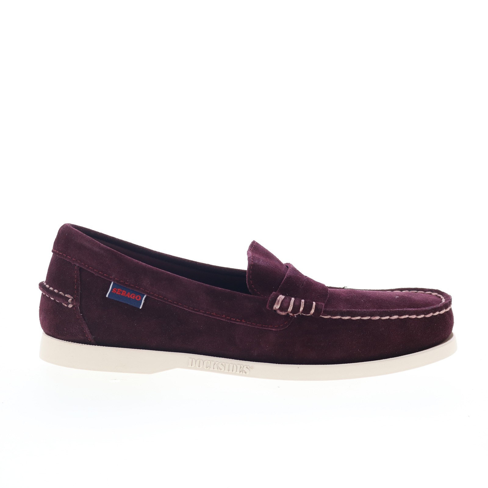 Sebago Dan Boat Flesh Out Mens Burgundy Loafers - Slip Ons Penny Shoes