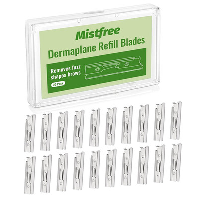 20-Pack Dermaplane Razor Replacement Blades, Precision Stainless Steel Eyebrow