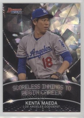 2016 Bowman's Best Stat Lines Atomic Refractor Kenta Maeda #SL-KM 1b9