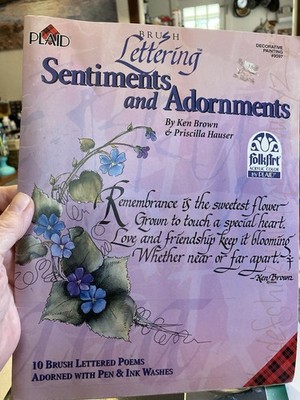 BRUSH LETTERING SENTIMENTS and ADORNMENTS Decorative Painting PLAID #9597