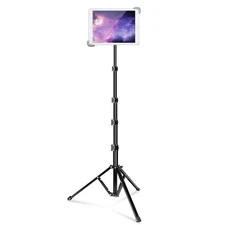 iPad Tripod Stand, Aluminum Alloy iPad Stand, 360 Rotation Adjustable Height ...