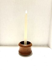 MCM Circular Chunky Wooden Candle Holder, Thin Pillar Or Thick Pillar Candles
