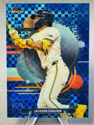 💫JACKSON CHOURIO 2025 Topps Finest Uncommon Blue Checkerboard Refractor /75!💫