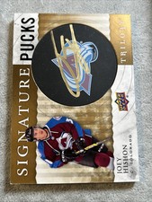 2014 Upper Deck Trilogy Signature Pucks Primary Logo Joey Hishon Rookie Auto RC