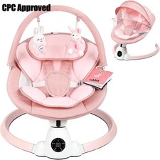 Baby Swing Rocker Chair for Infant Toddler 5 Speed 10 Lullabies RC Touch Panel