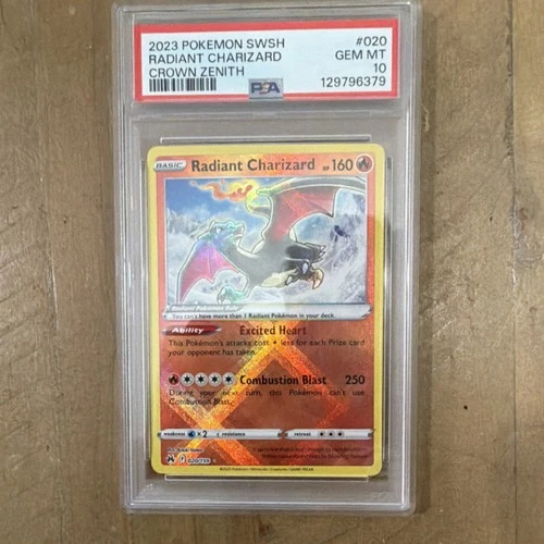 Pokémon Radiant Charizard 020/159 SWSH Crown Zenith Radiant Rare Holo PSA 10