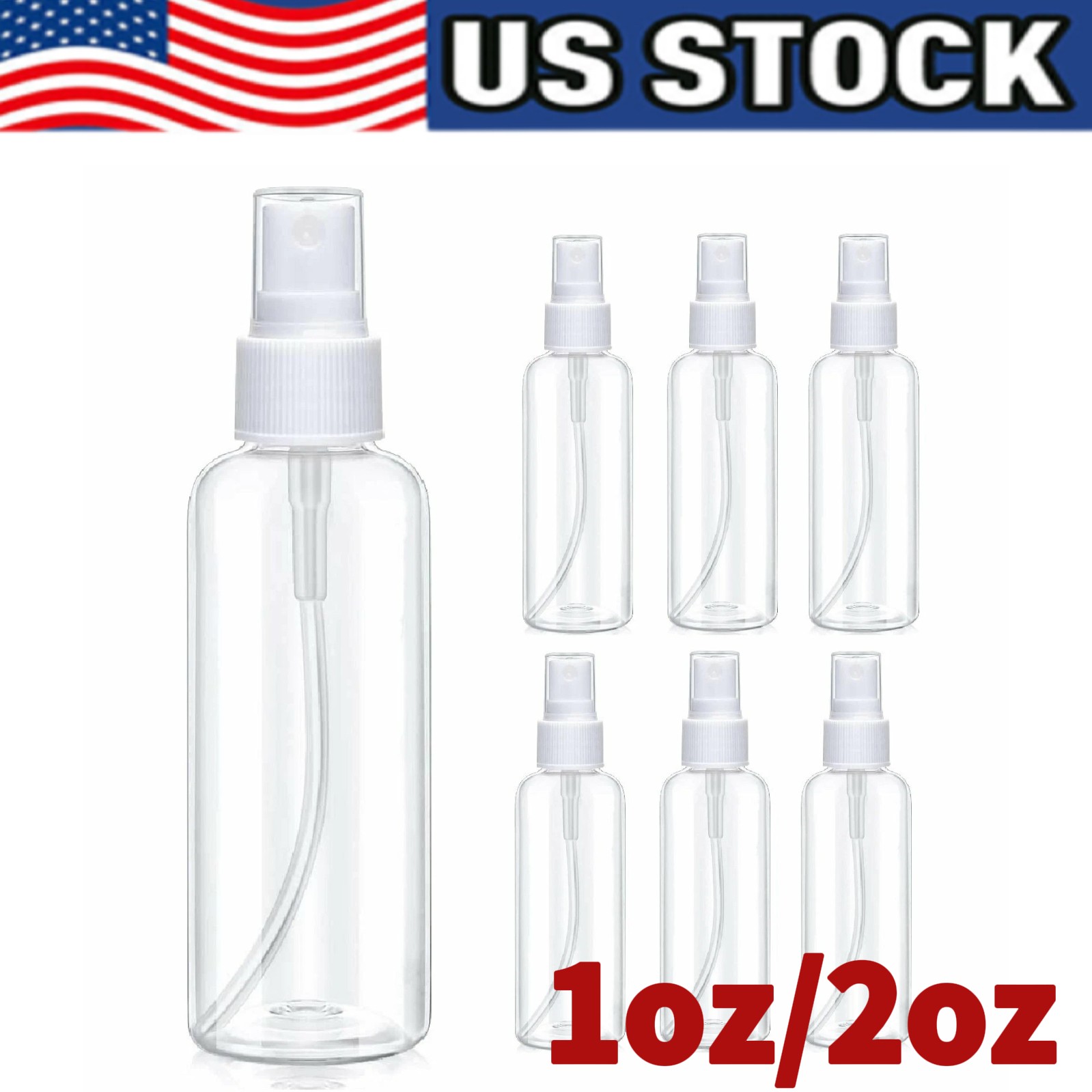 1-200PC 30ml/60ml Travel Spray Bottle Plastic Transparent Perfume Empty Atomizer
