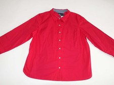 Tommy Hilfiger Men's Button Front Shirt Size XXL NWT Long Sleeves Red Cotton 2XL