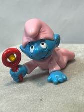 Smurfette  Baby Rattle Figure Schleich Figurine 2 figurines