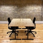 Modular Desking, Solid Oak / Black Metal, Portholes, W1220mm