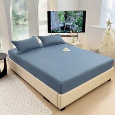 Fitted Sheet Mattress Cover With Elastic Band Bed Sheet Single Double Queen Size