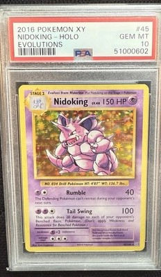 Pokémon XY Evolutions Nidoking Holo PSA 10. POP 32- Very Rare | eBay