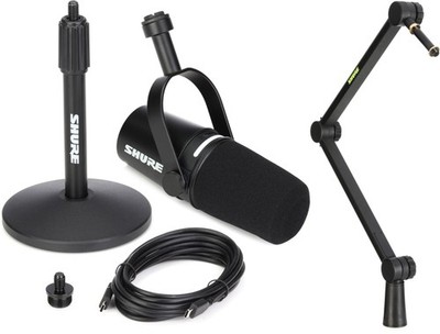 Shure MV7+-K-BNDL + Shure by Gator SH-BROADCAST1 Value