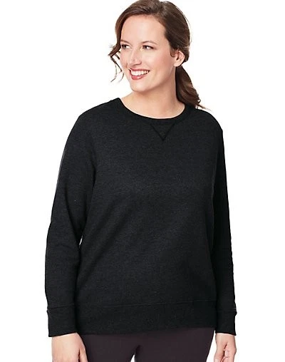 Just My Size V-Notch Crewneck Women's Sweatshirt Fleece ComfortSoft EcoSmart