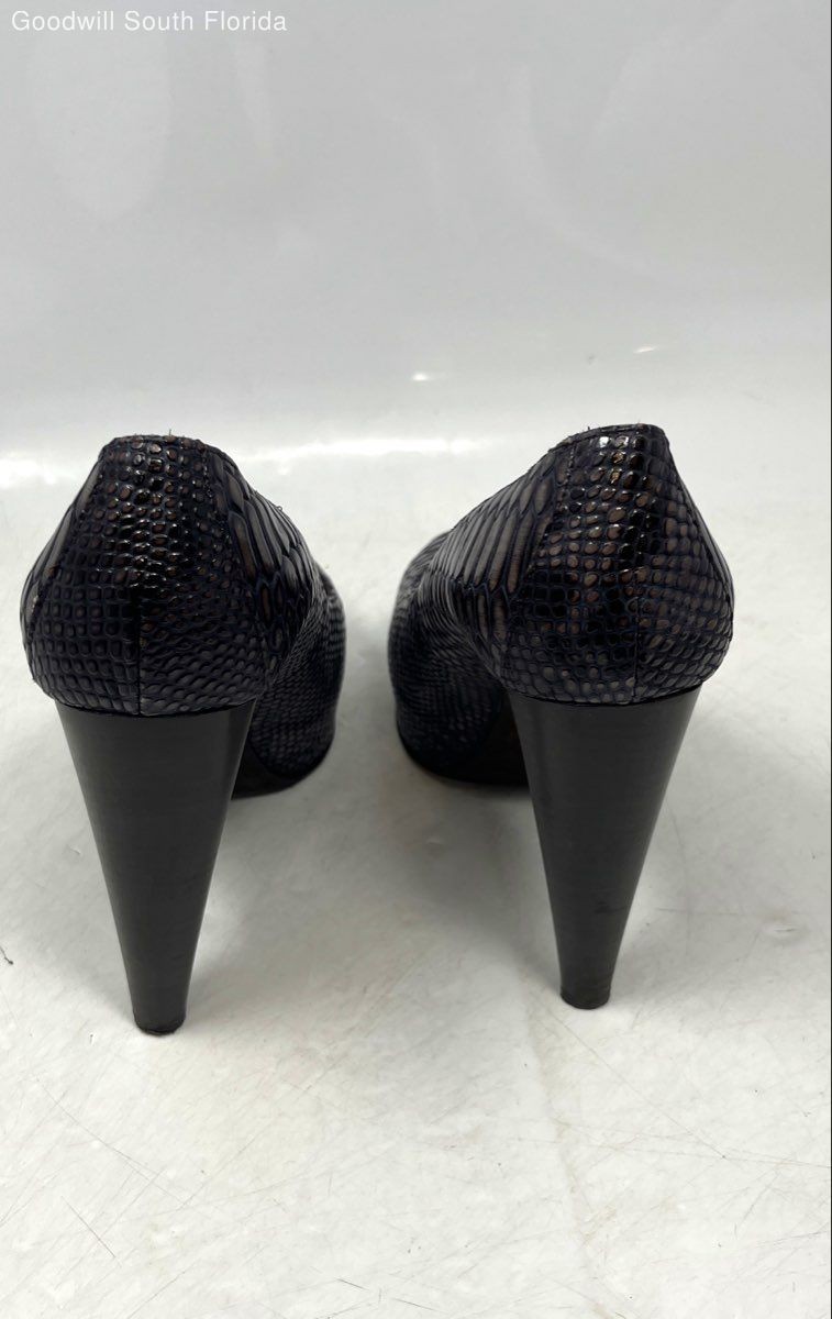 Donald J Pliner Womens Black Python Embossed Slip… - image 3