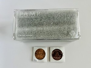 PAMP Suisse Storage Box & Two 1 oz Copper Rounds
