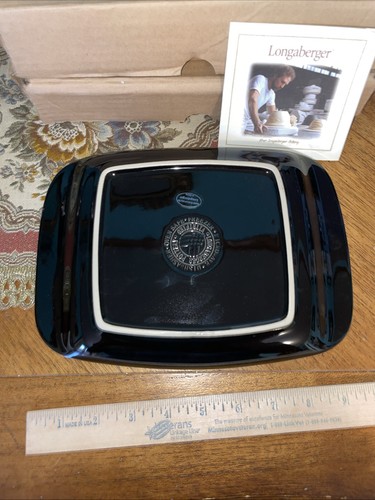 2 NIB Longaberger Ebony snack plates - Picture 3 of 4