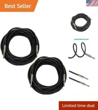 Professional 50 Feet 12 Gauge 1/4" to 1/4" TS Speaker Cables - 12AWG 50ft DJ/...